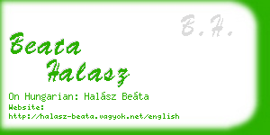 beata halasz business card
